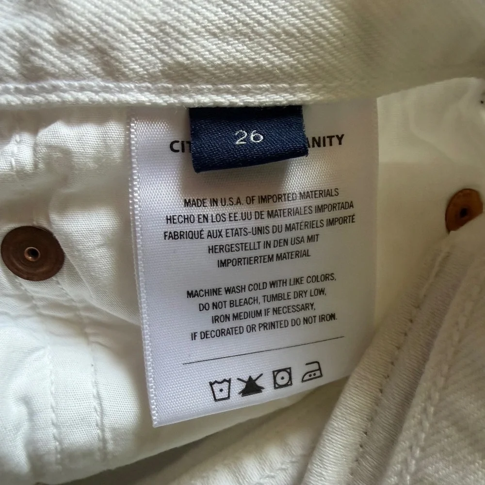 Citizens of Humanity Shorts Womens 26 Marlow Vintage White Denim High Rise